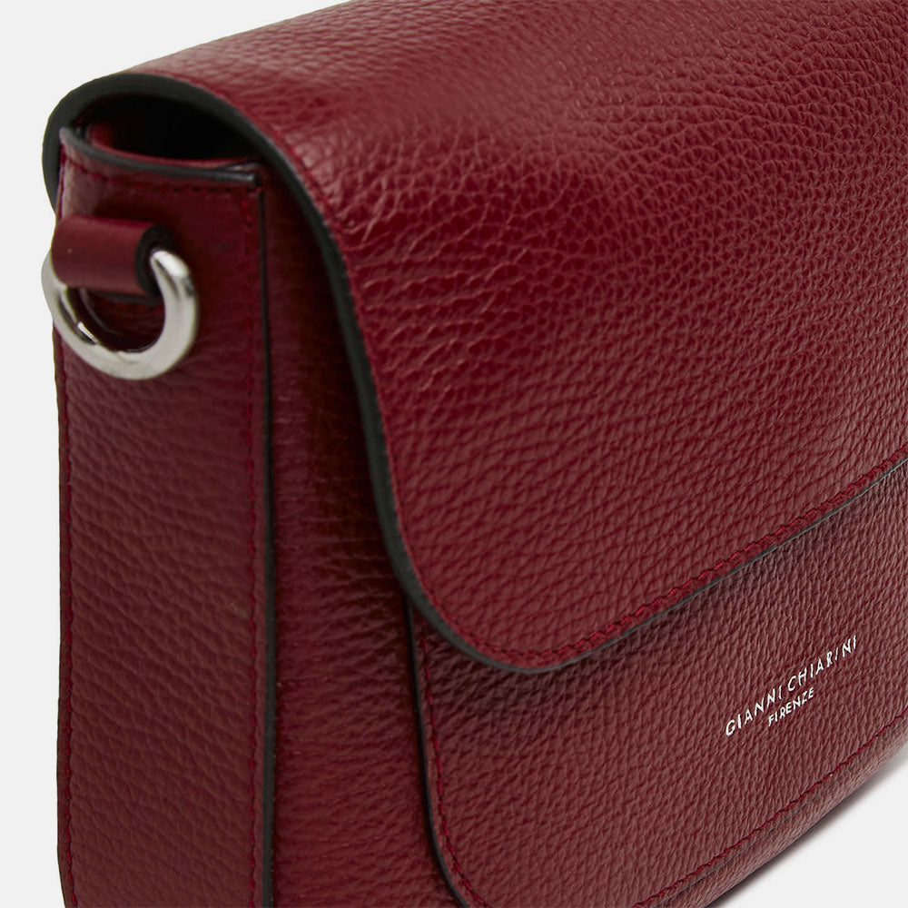 Dark Red Leather Ally Flap Bag