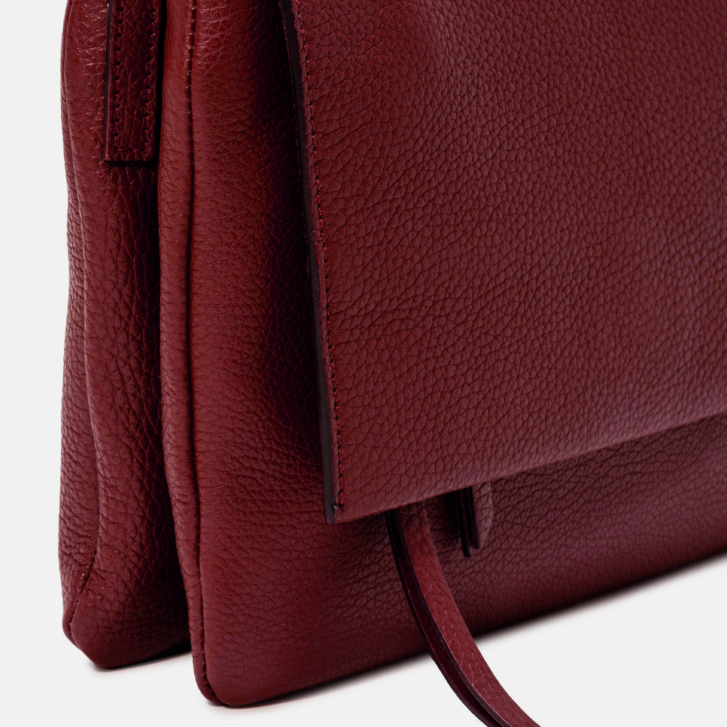 Dark red leather bag best sale