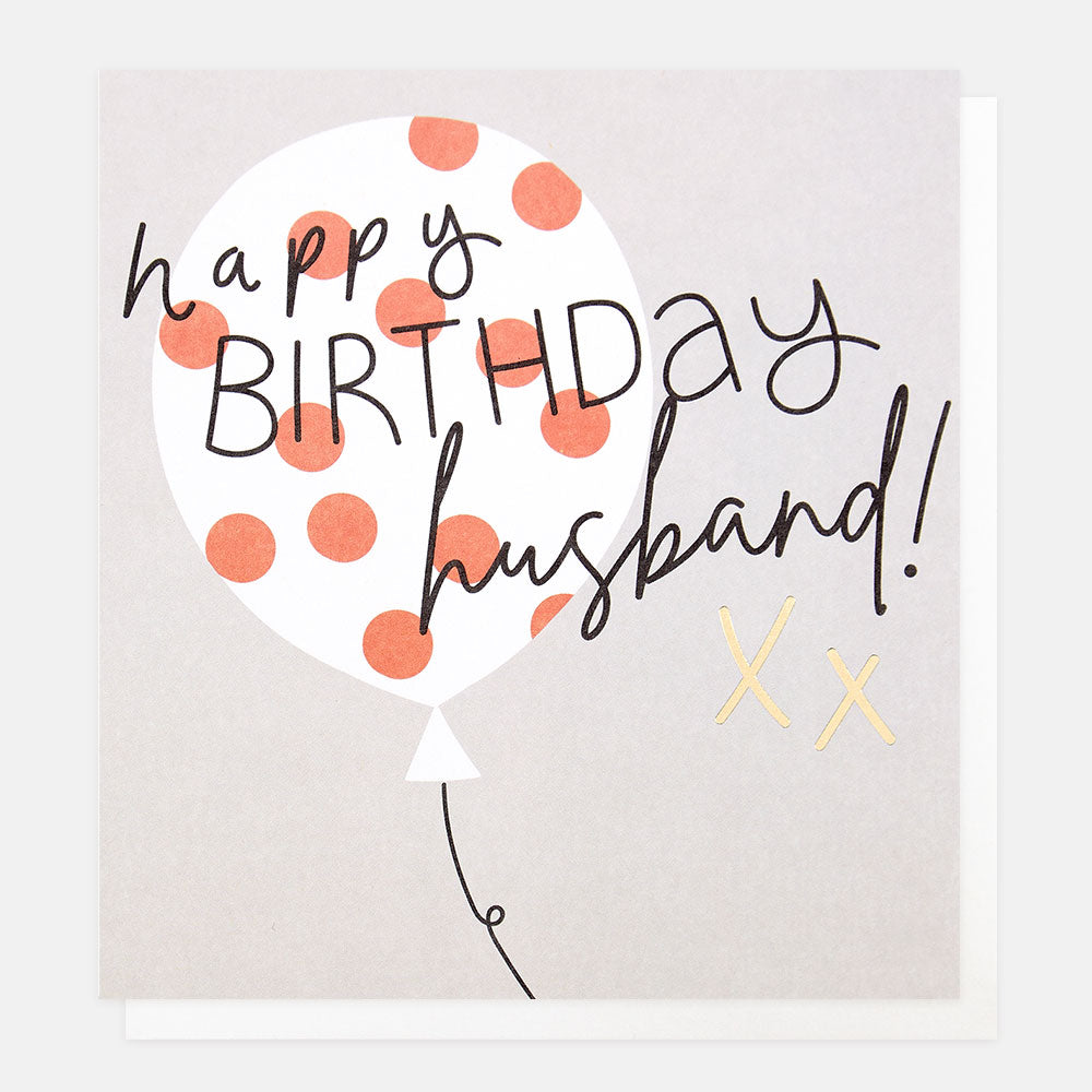 spotty balloon happy birthday husband card