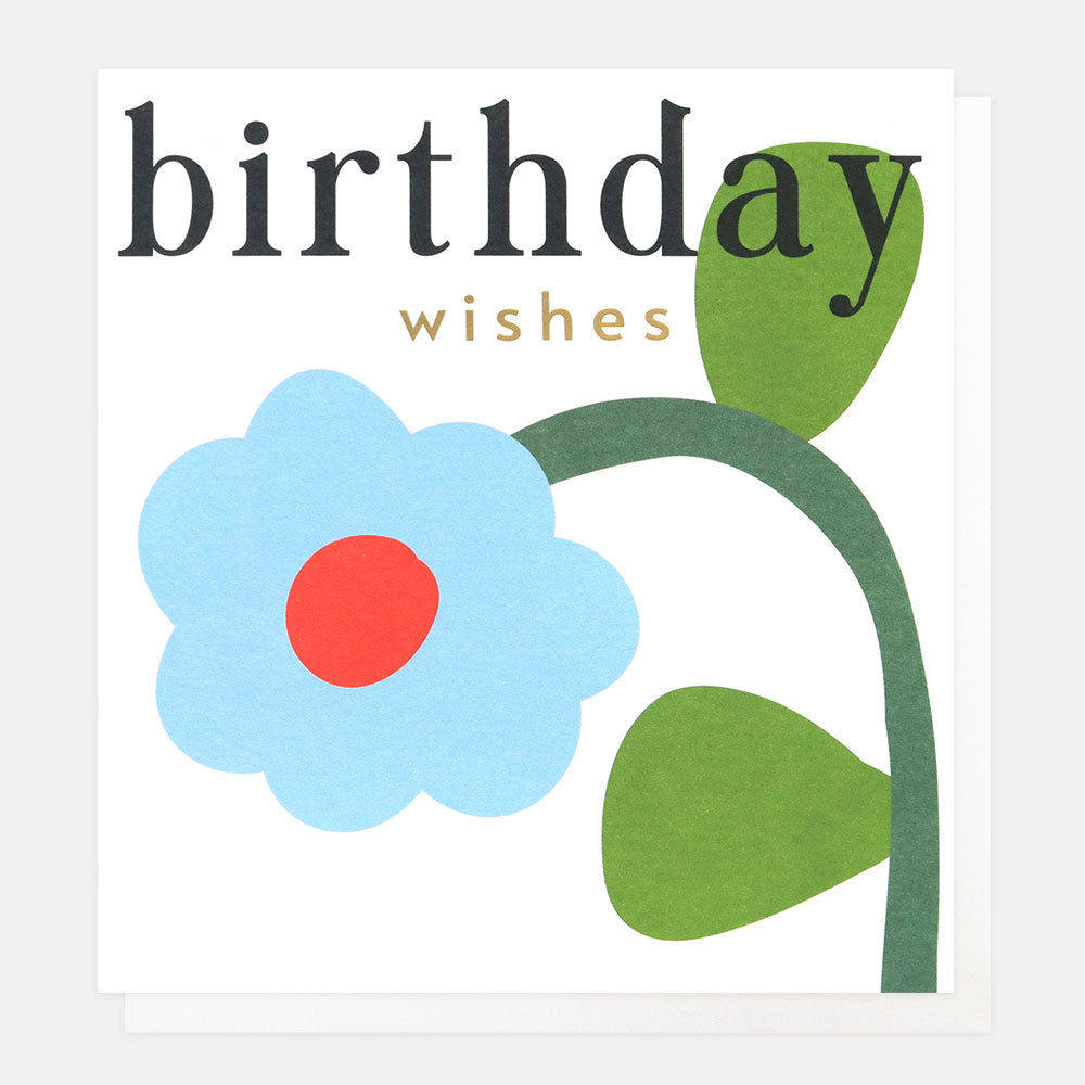 Bendy Blue Daisy Birthday Card