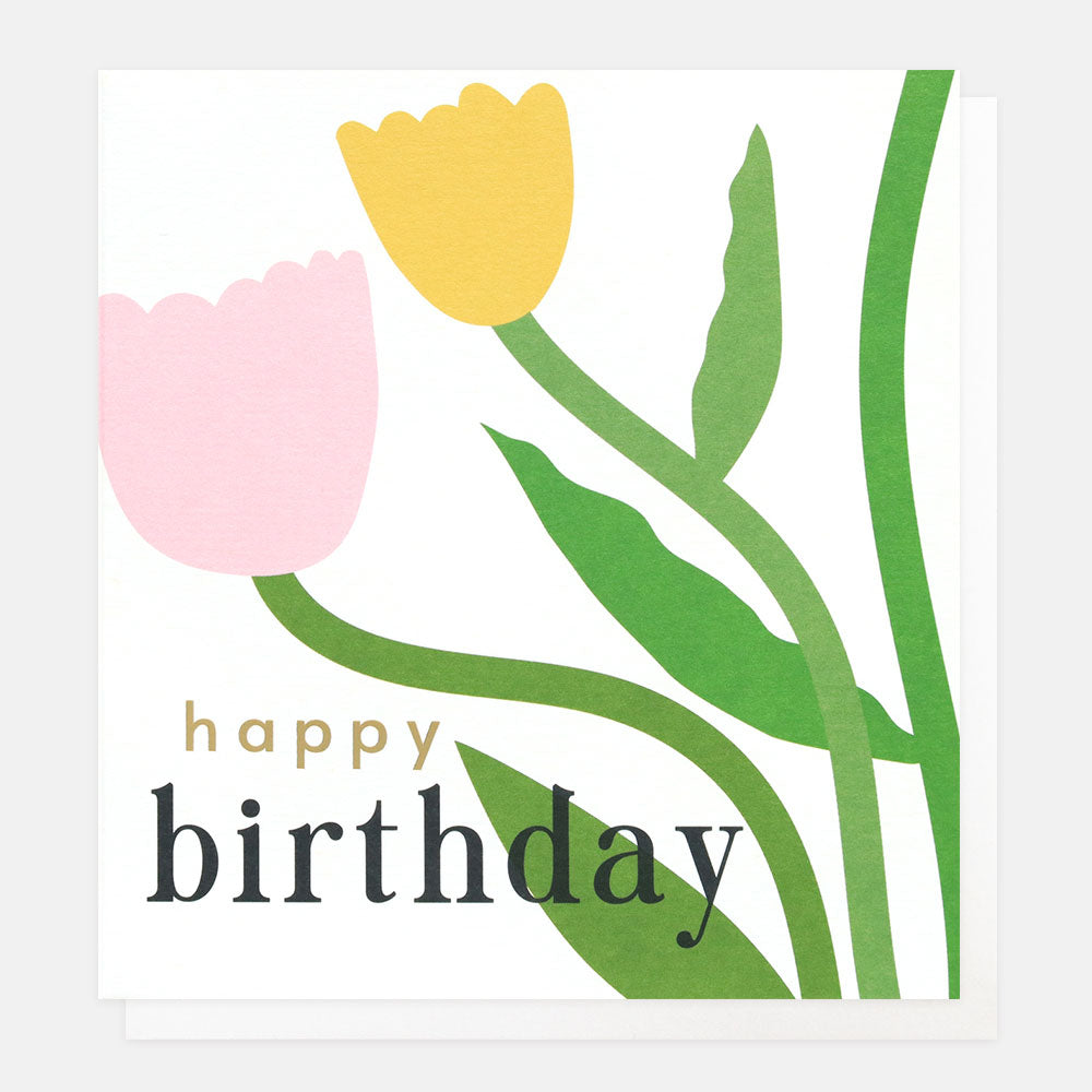 Happy Tulips Birthday Card