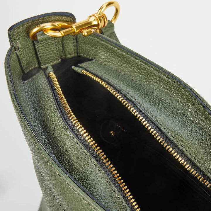 Field Green Leather Tea Crossbody Bag