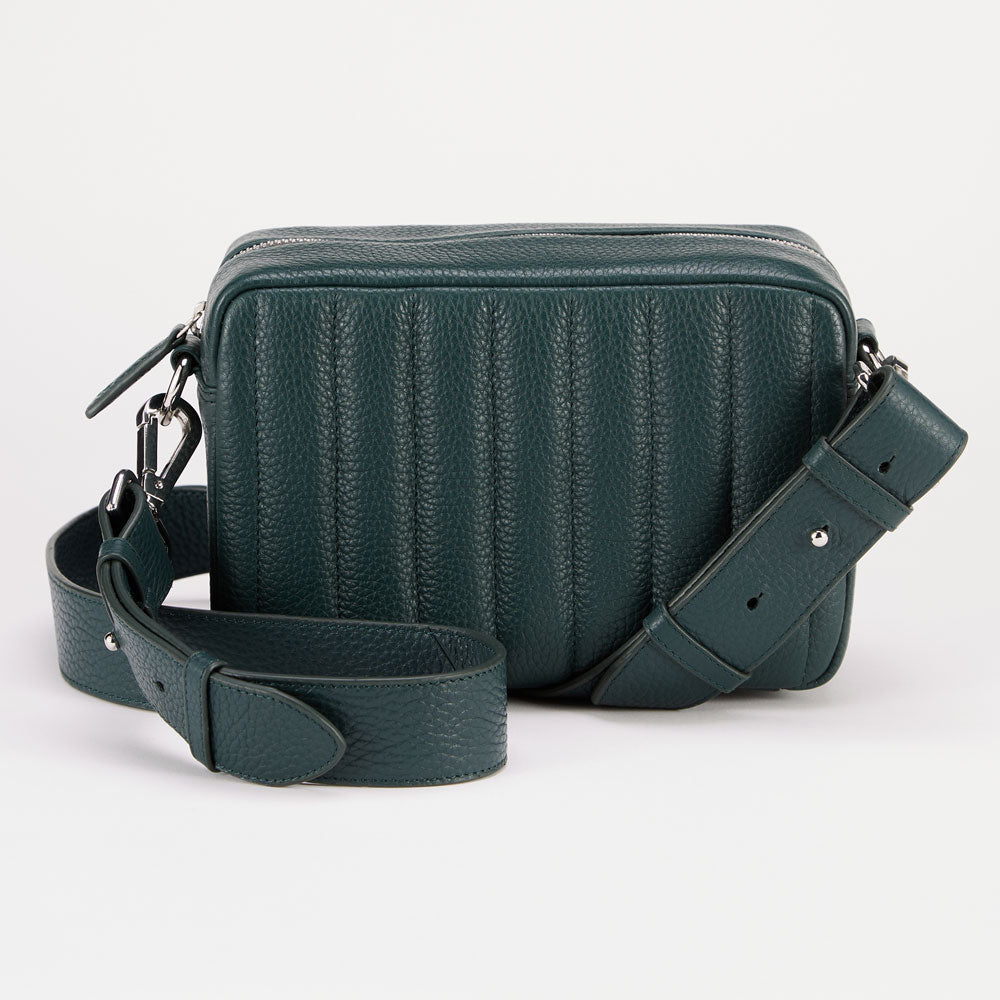 Forest Green Quilted Camera Bag