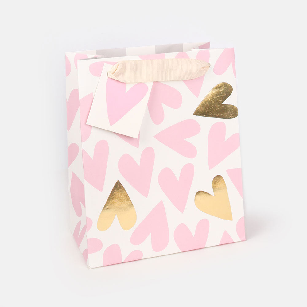 Baby Pink Hearts Medium Gift Bag Caroline Gardner 