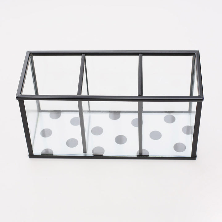 Glass/Black Scattered Spot Triple Pot, Black Home Accessories Polka Dot Home Accessories, 2