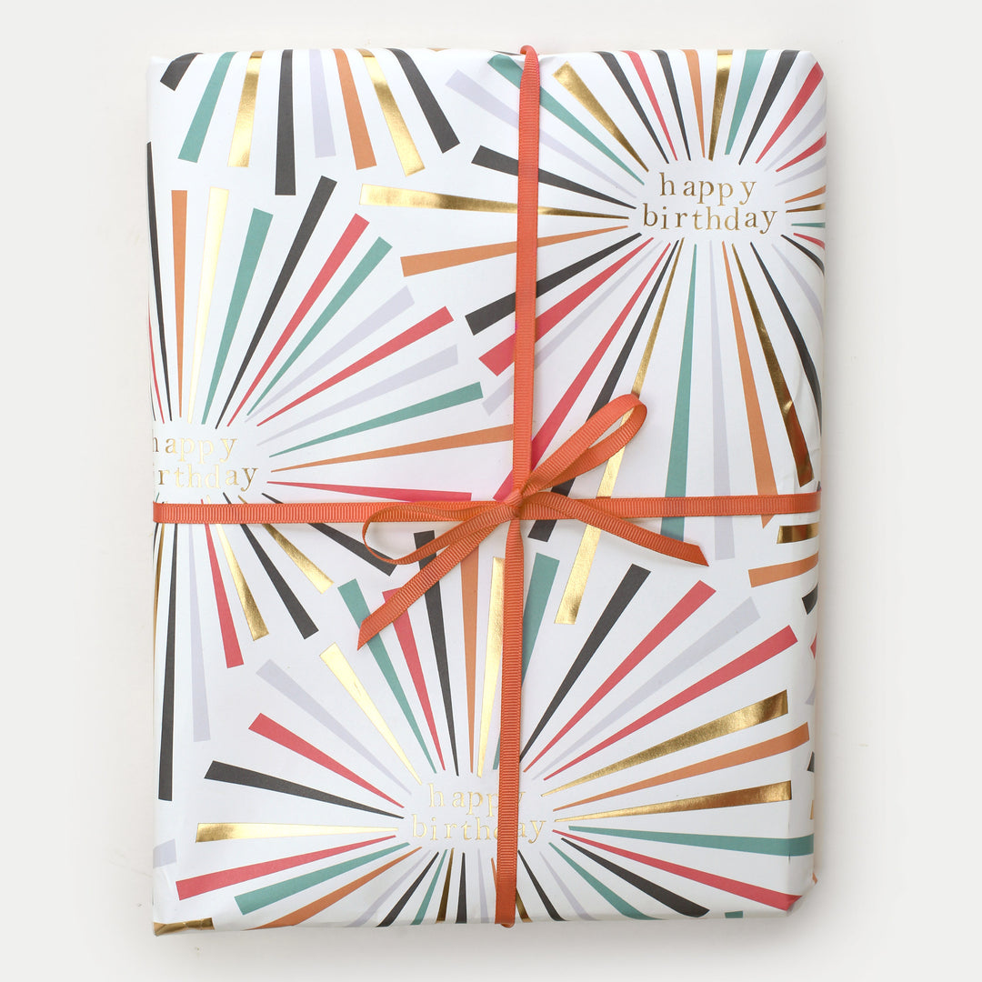 Rainbow Burst Birthday Wrapping Paper, Birthday Wrap, 1