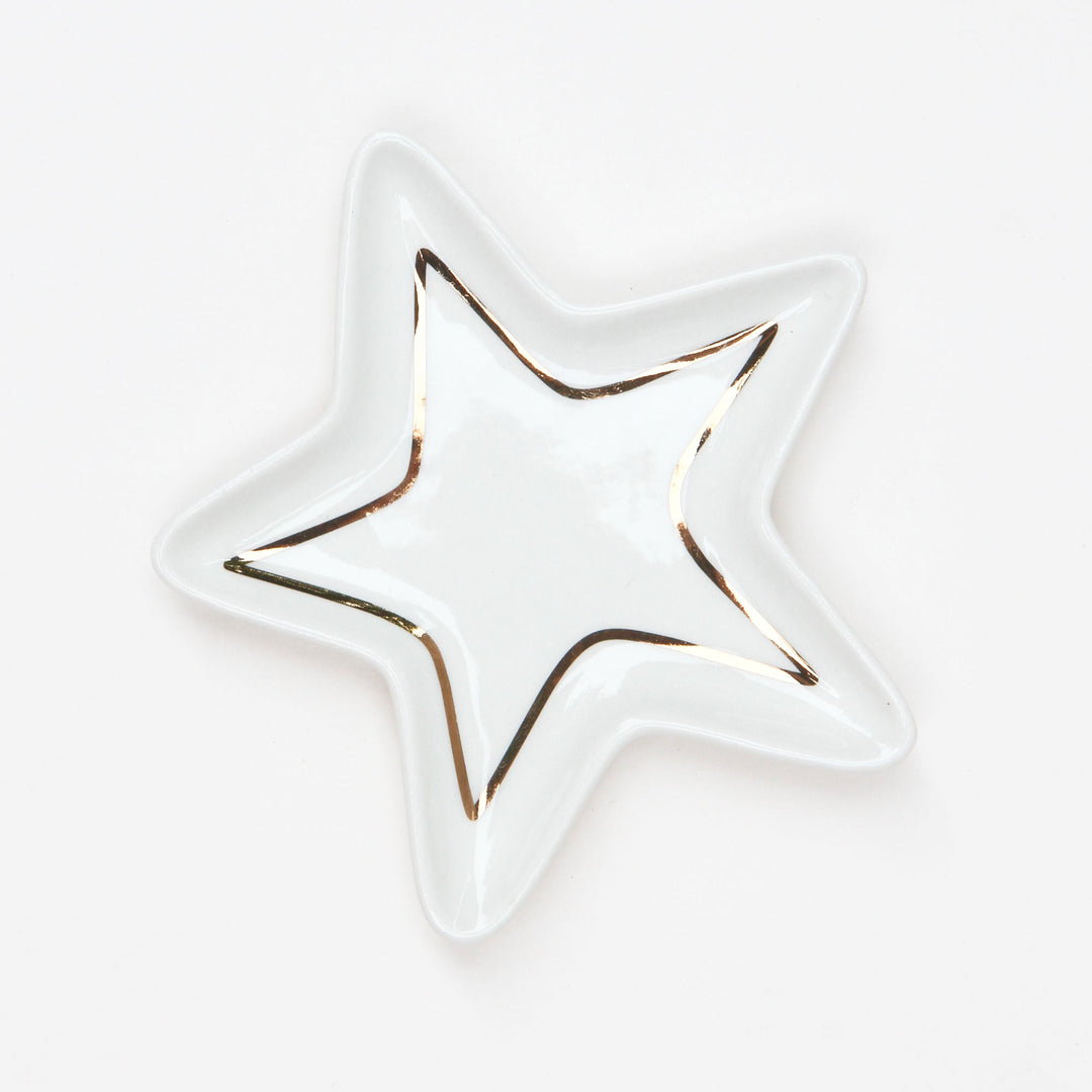 Trinket tray in shape of star with gold lining