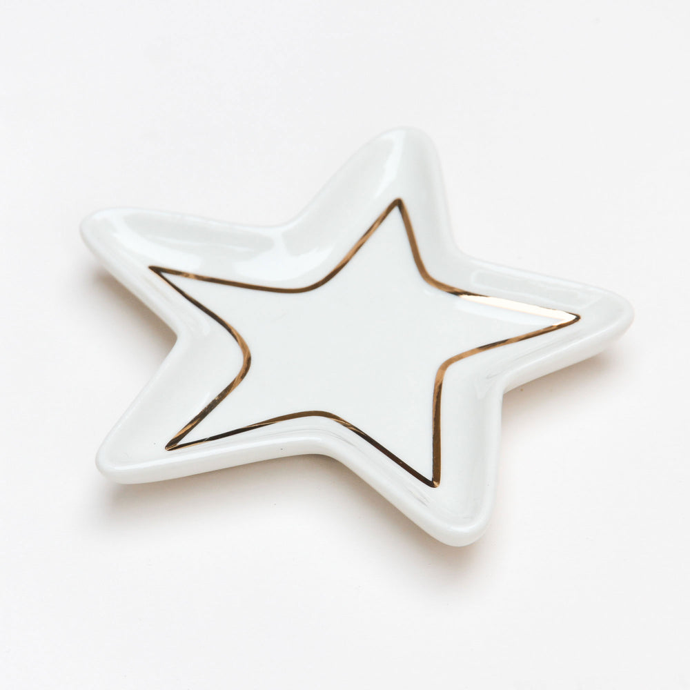 Trinket tray in shape of star with gold lining