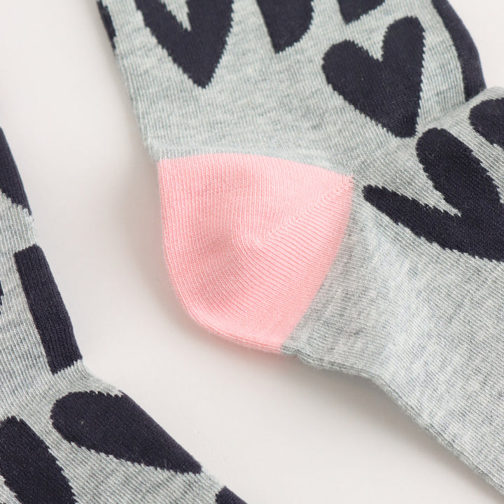 Grey Mini Hearts Socks