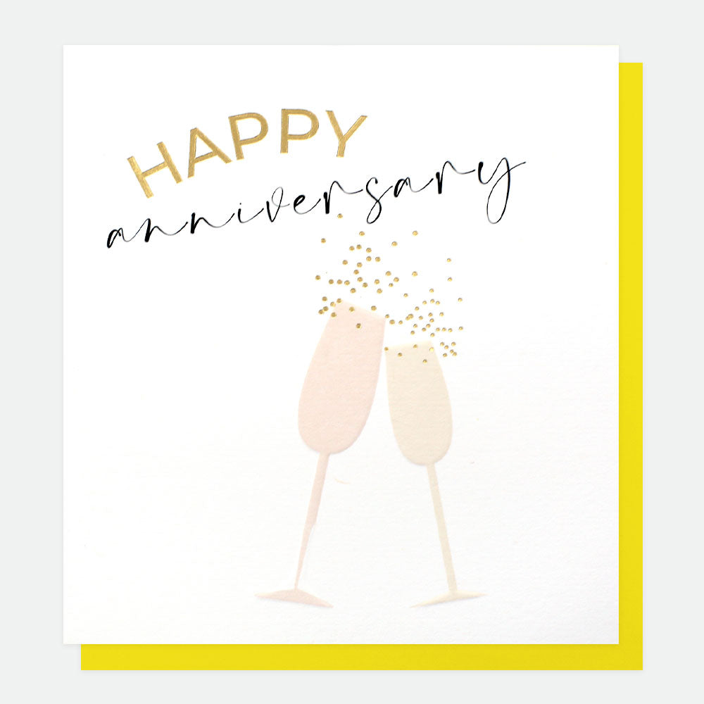 Clinking Flutes Anniversary Card, Happy Day Single Cards, 1