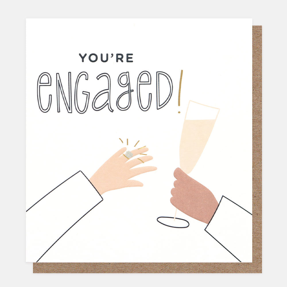 Hands With Ring Engagement Card