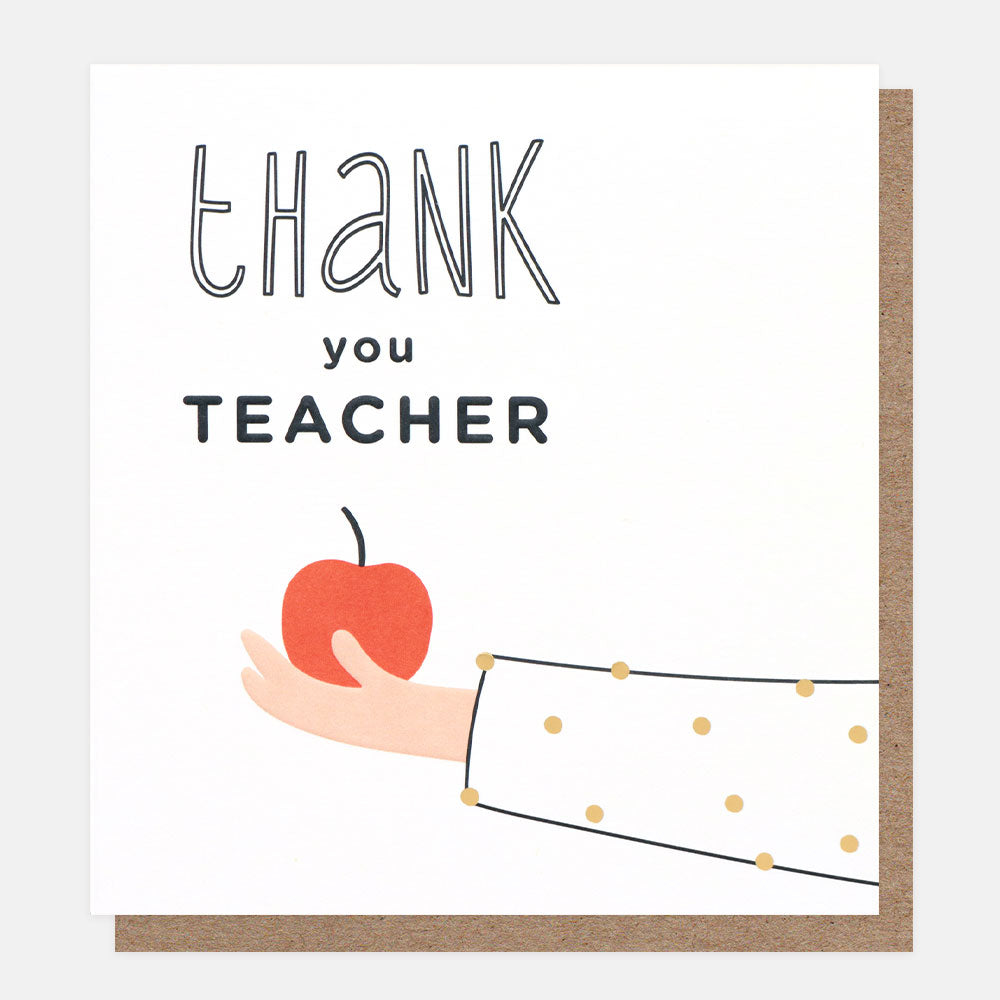 Teacher Apple In Hand Thank You Card