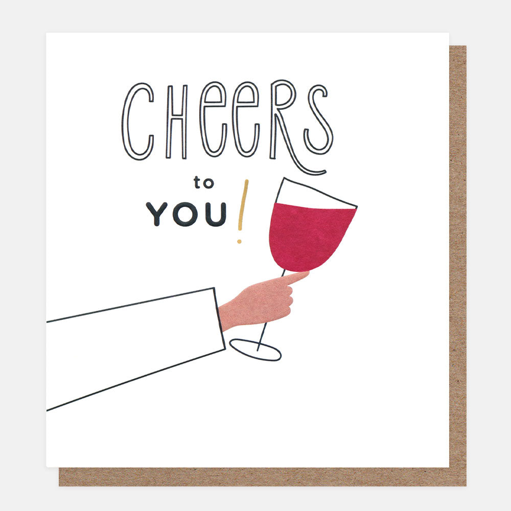 Cheers To You Wine Glass Congratulations Card