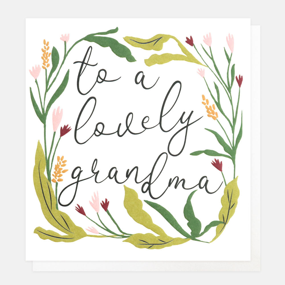 wild flowers wreath to a lovely grandma birthday card