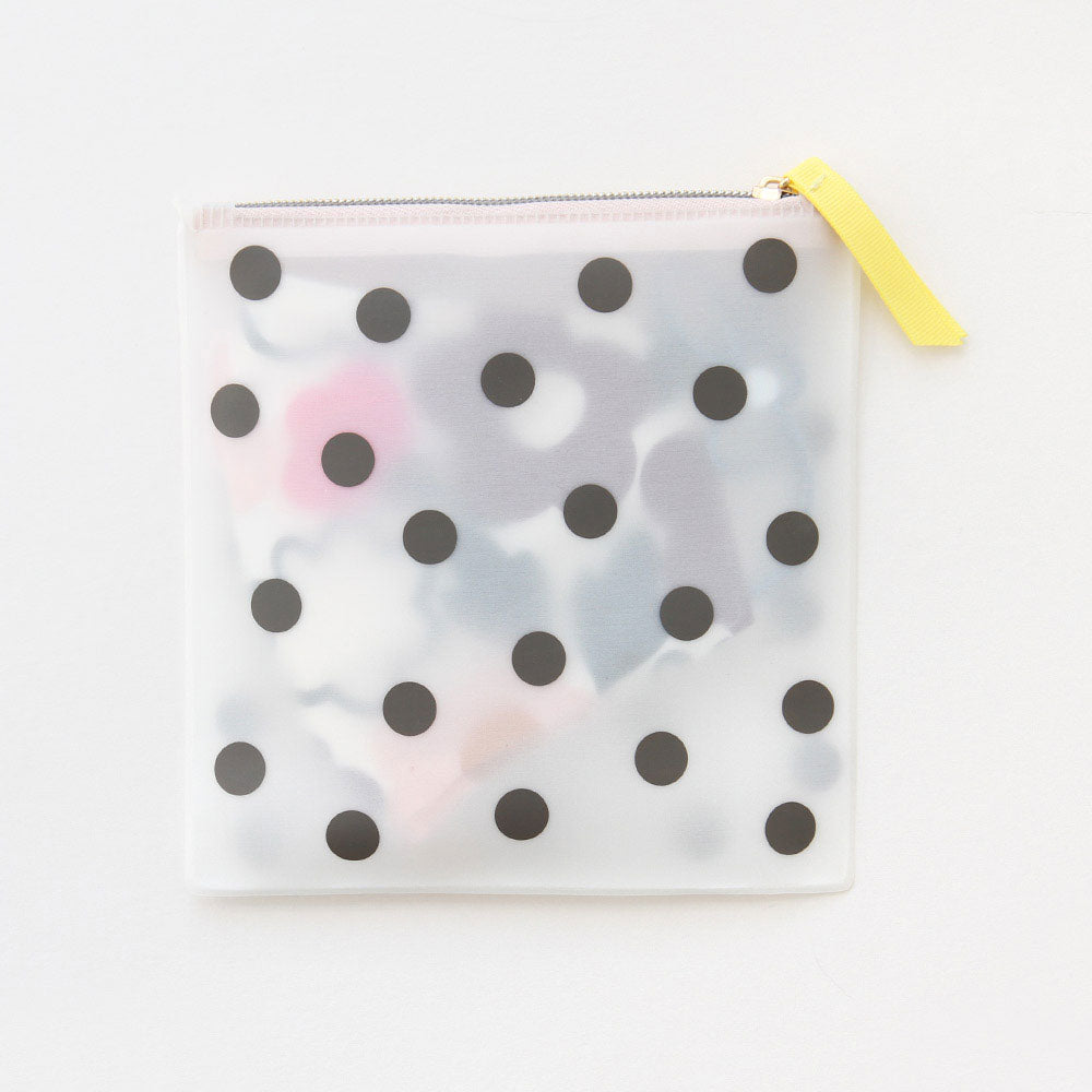 Face Mask Pouch, Monochrome Neutral Polka Dot Purses and Pouches, 4