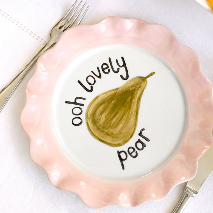 Pale Pink Pear Plate