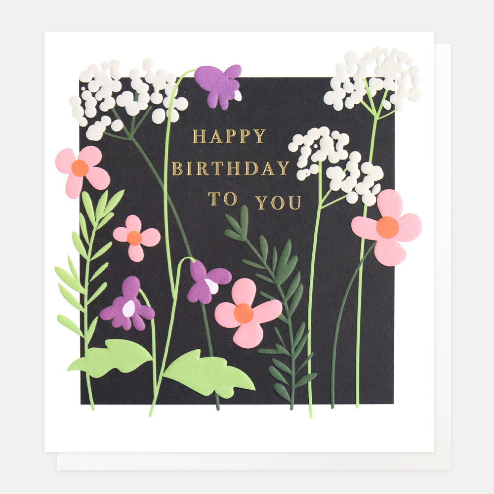 Dark Floral Birthday Card