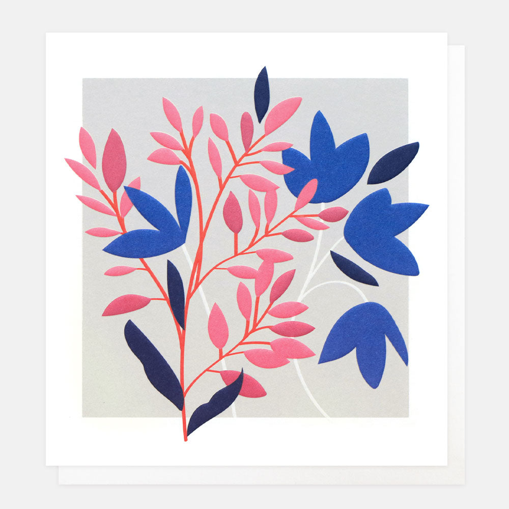 Blue And Pink Floral Everyday Card