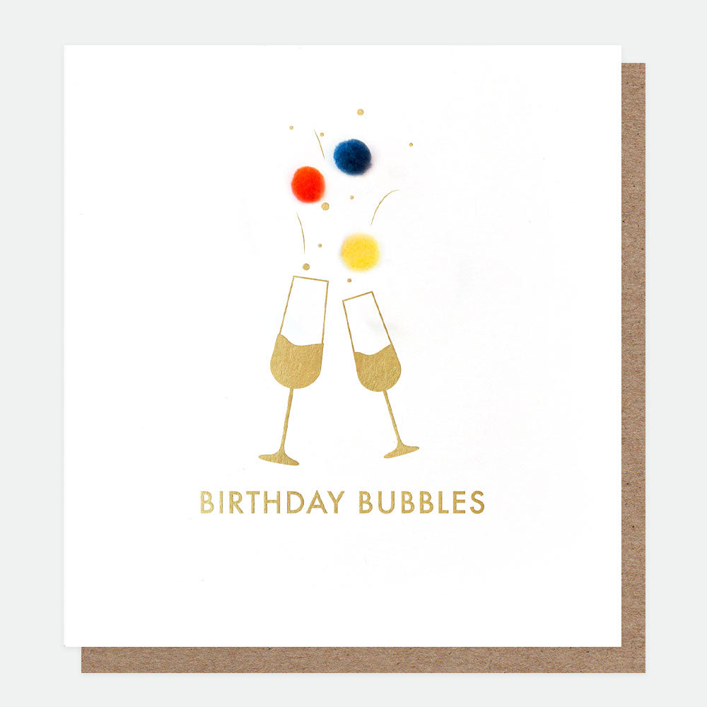 Mini Poms Bubbles Birthday Card, For Her For Him Mini-Poms Single Cards, 1