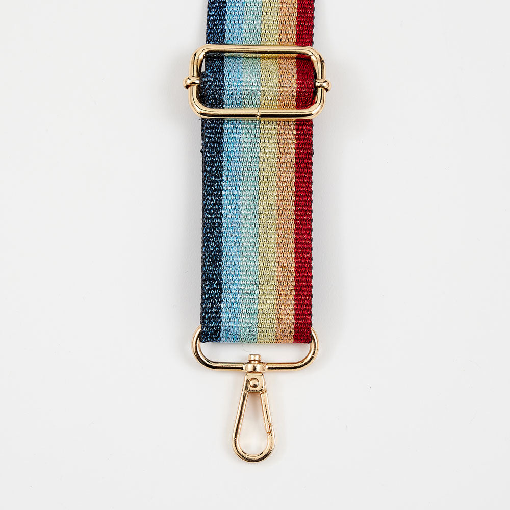 rainbow stripe webbing handbag strap