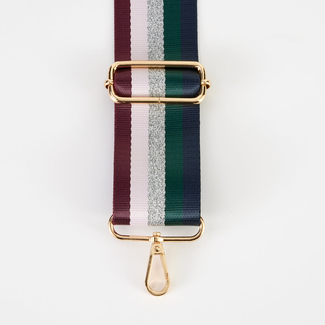 Multi/Metallic Stripe Webbing Handbag Strap