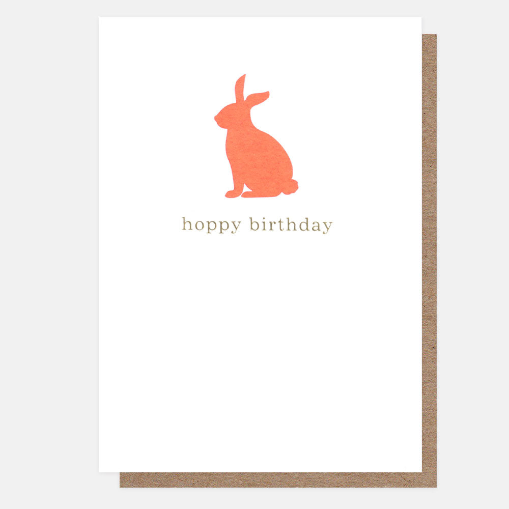 rabbit silhouette happy birthday card 