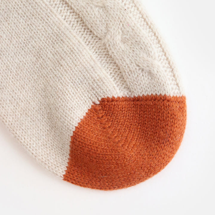 Natural Cable Cashmere Bed socks