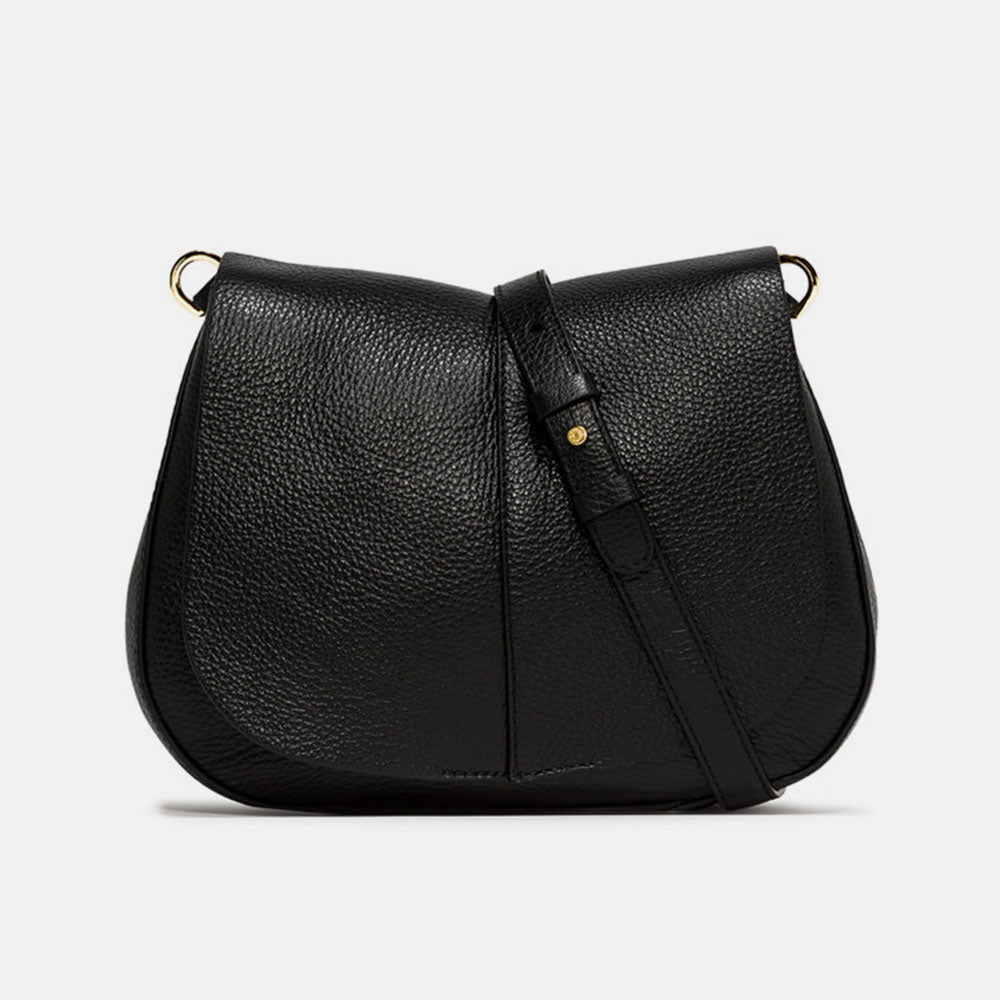 black leather Helena saddle bag, made in Italy by Gianni Chiarini