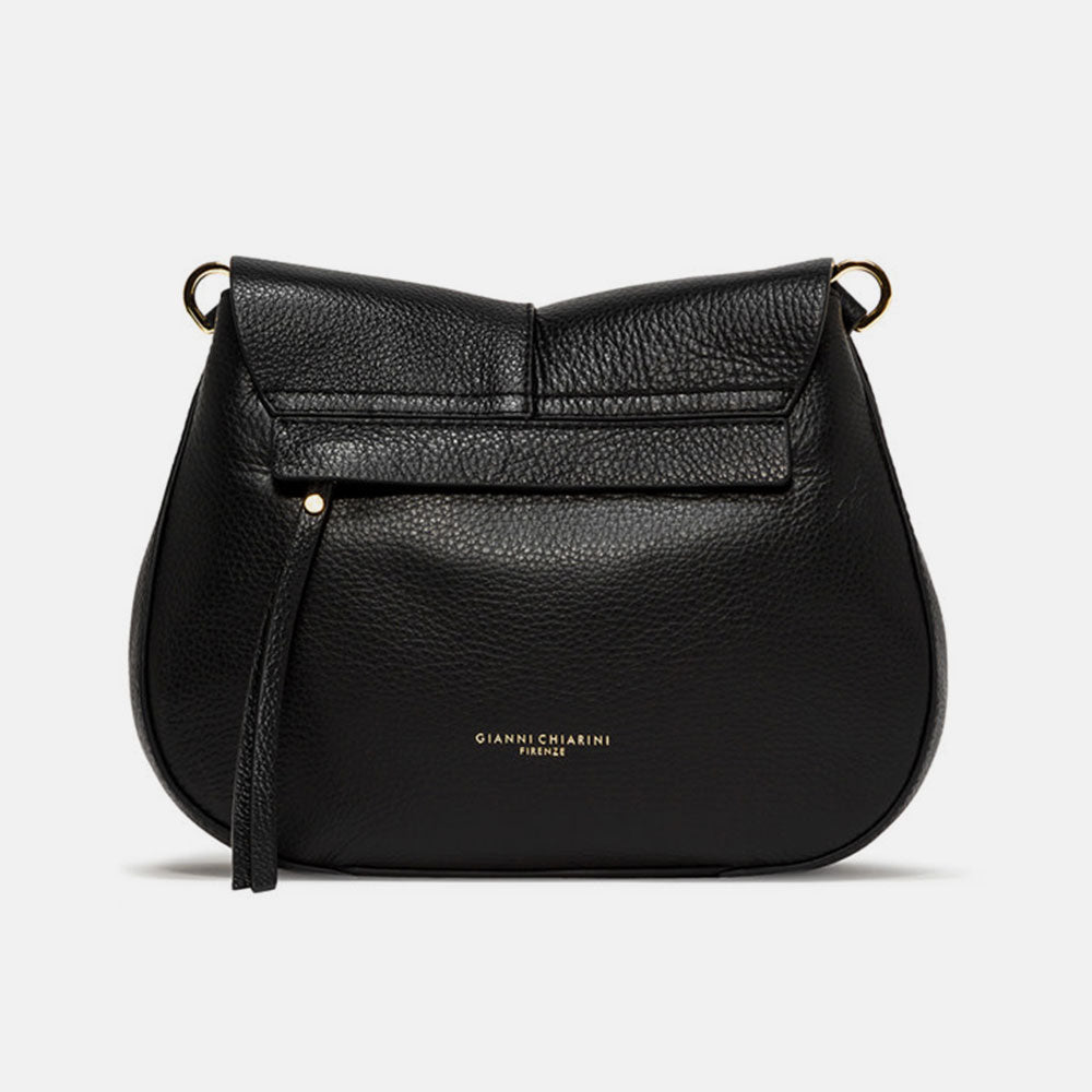 black leather Helena saddle bag, made in Italy by Gianni Chiarini