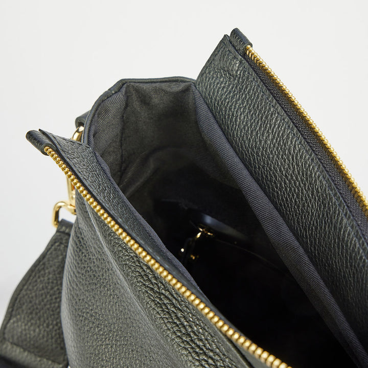 Nero Leather Mina Crossbody Bag