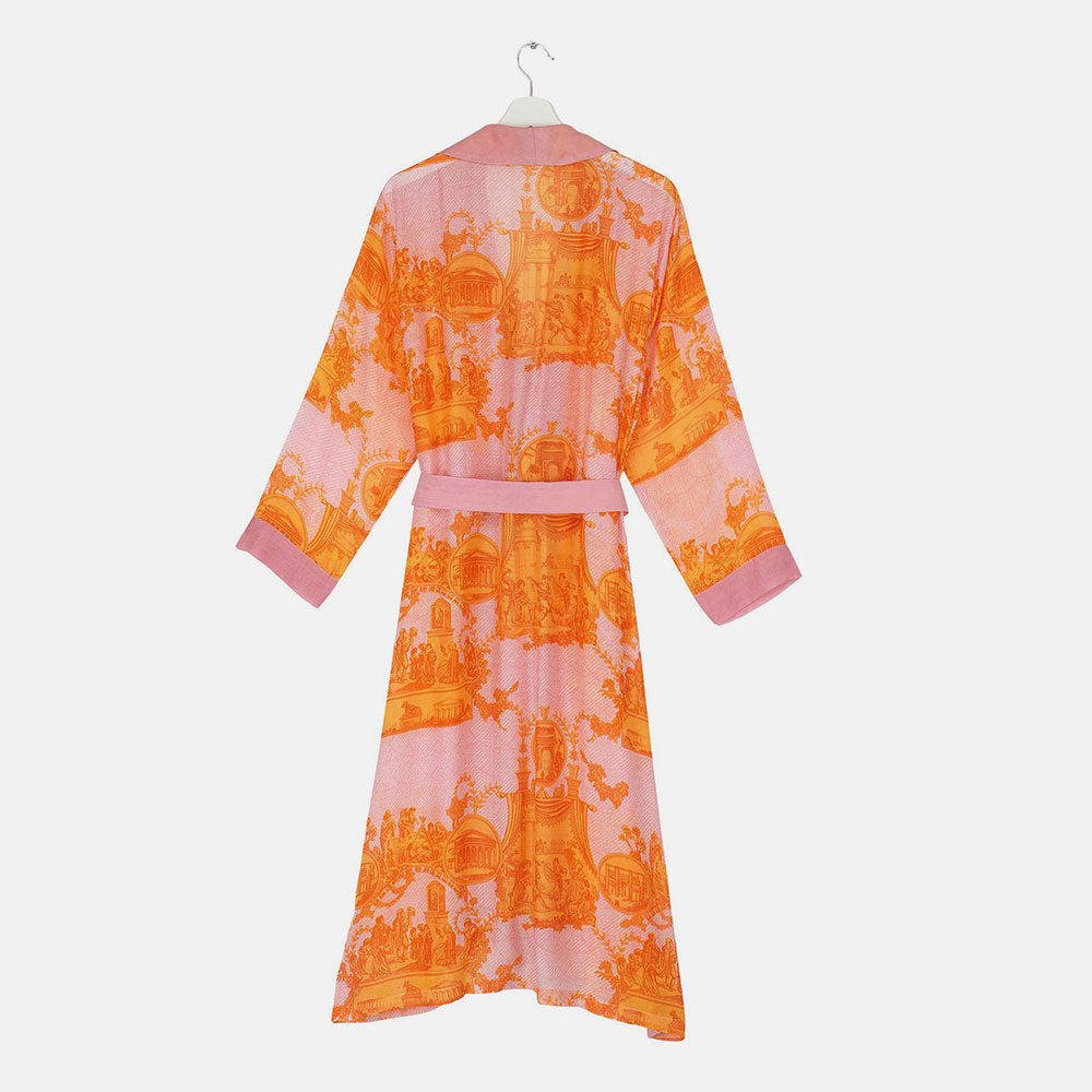 Orange Ancient Columns Lightweight Dressing Gown