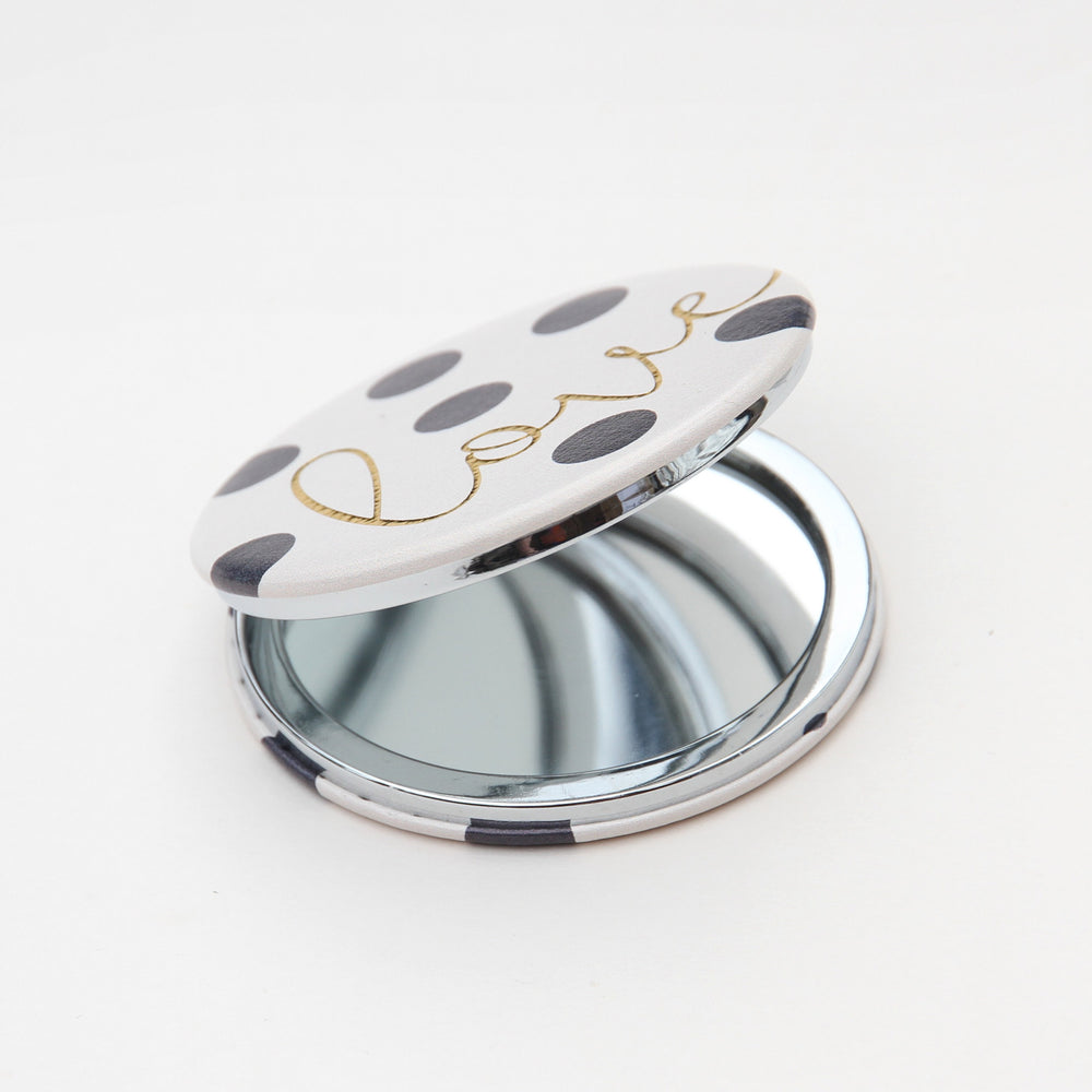 Love Scattered Spot Pocket Mirror, Polka Dot Pocket Compact Mirror, 2