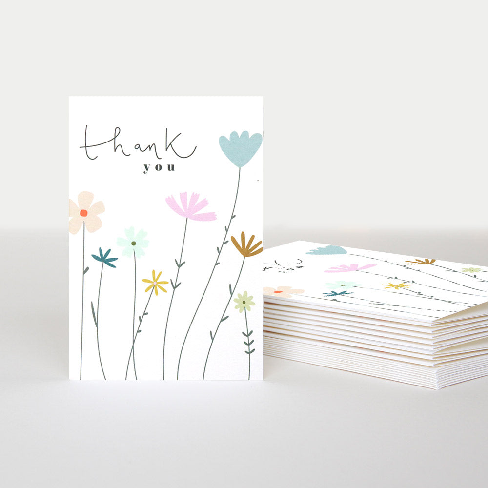 Fleur Floral Thank You Notecards Pack of 10, Fleur Card Packs, 1