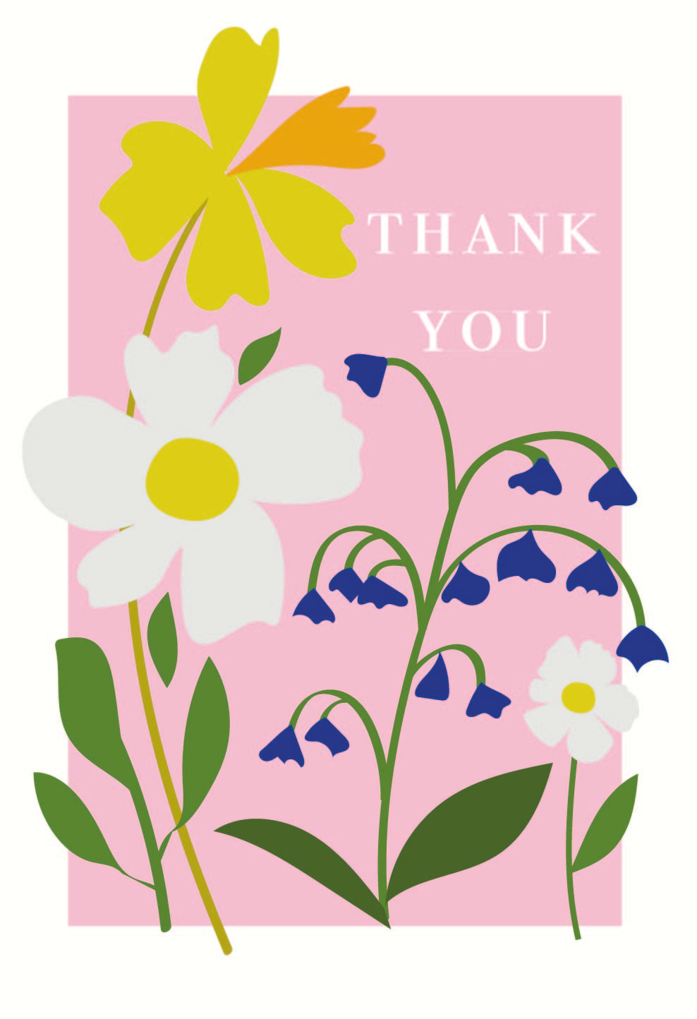 spring flowers on pink background pack of 10 thank you cards