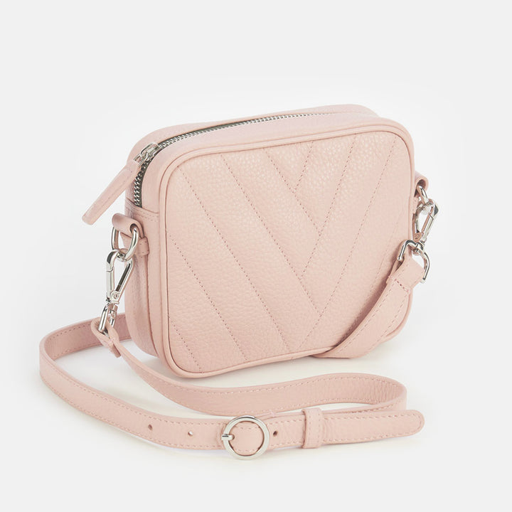 Pale Pink Quilted Mini Camera Bag