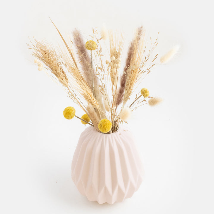 Pale Pink Pleated Vase