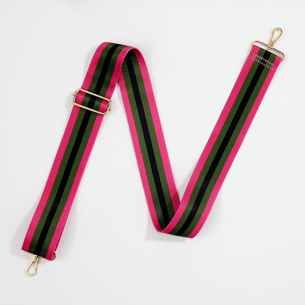 Pink/Khaki/Black Webbing Handbag Strap