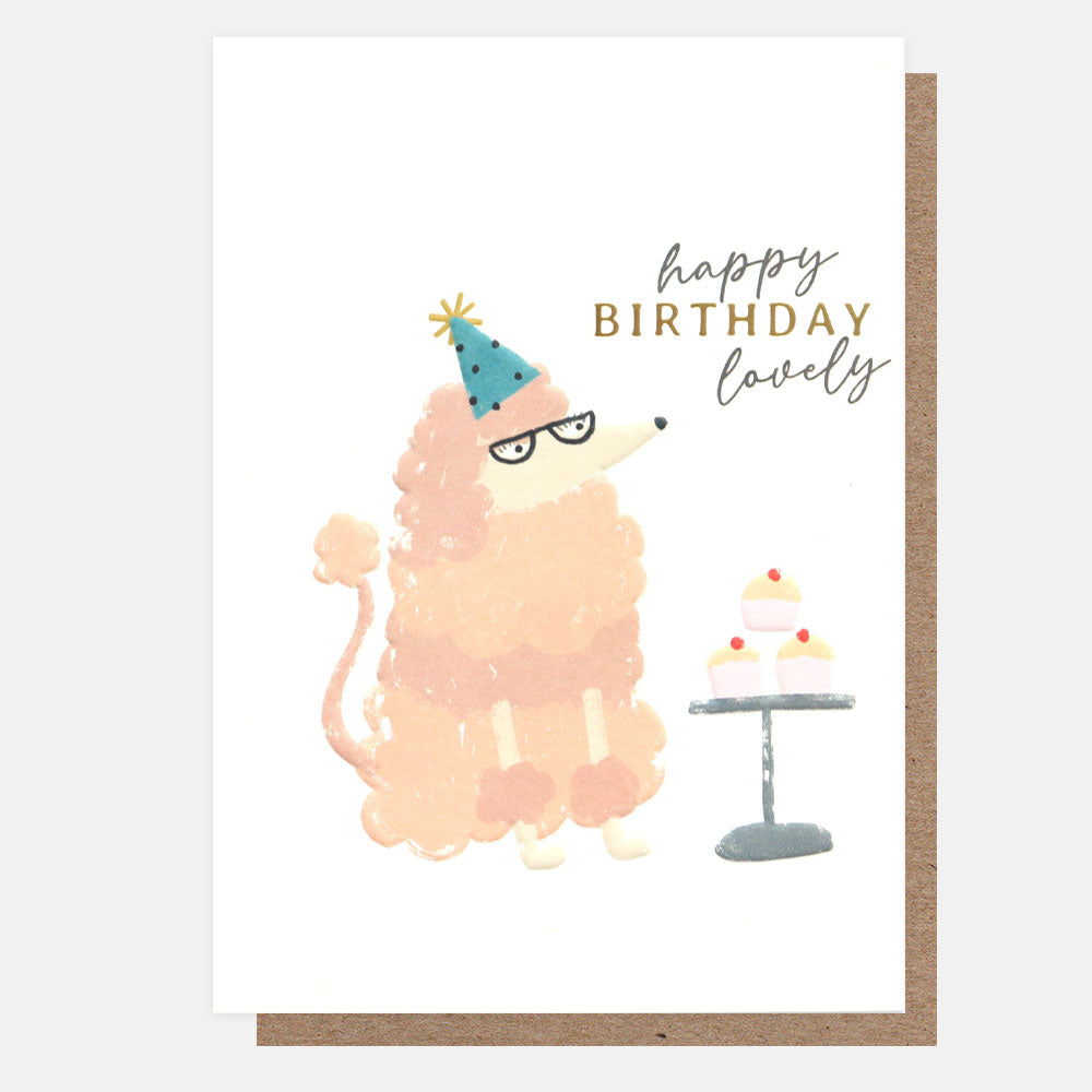 Caroline Gardner Poodle Birthday Card