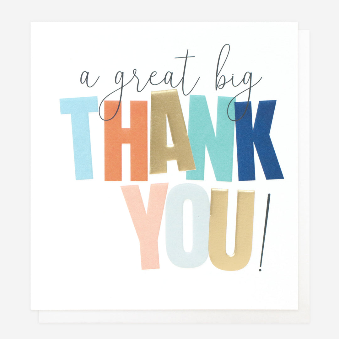 colourful text a great big thank you card