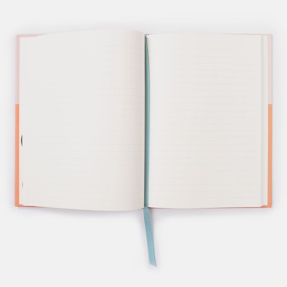 Large Striped Page Notebook Orange and Pink Caroline Gardner