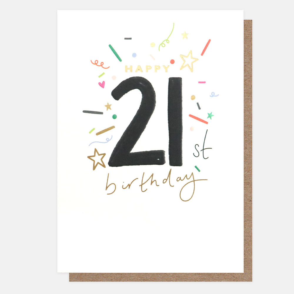 confetti happy 21st birthday card