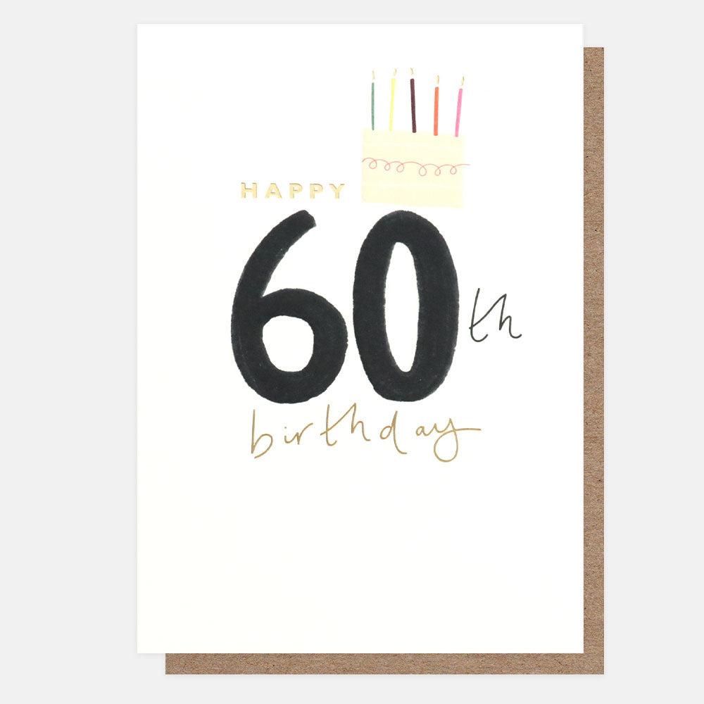cake & candles happy 60th birthday card