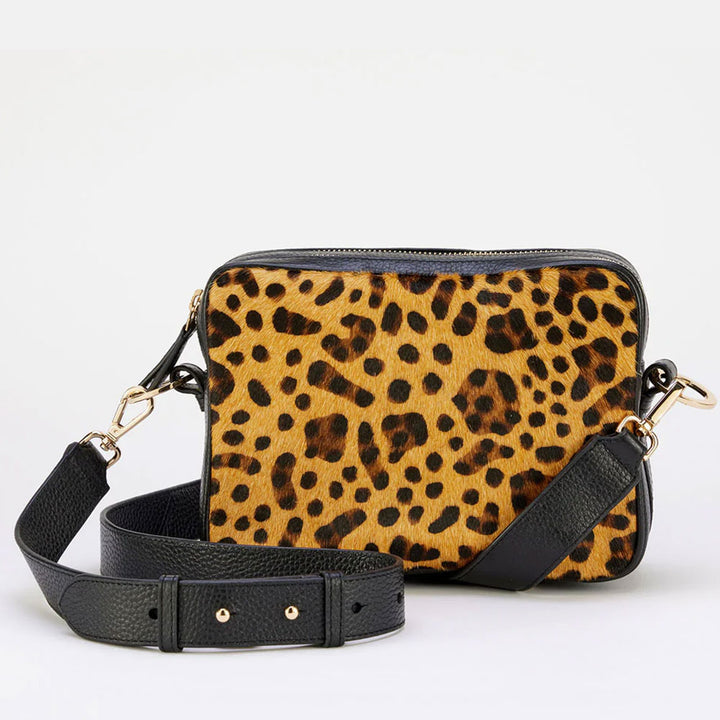 Black/Leopard Double Zip Camera Bag
