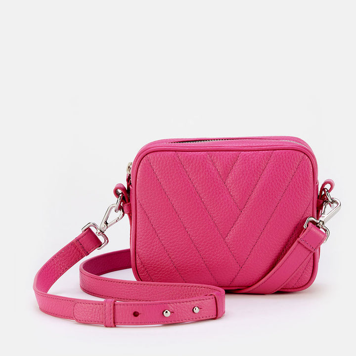 Hot pink designer mini camera bag