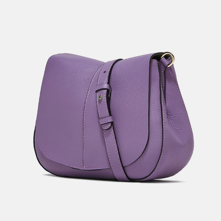 Lilac Leather Helena Saddle Bag