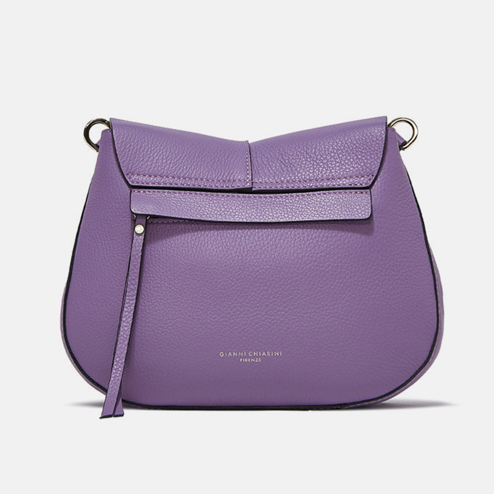Lilac Leather Helena Saddle Bag