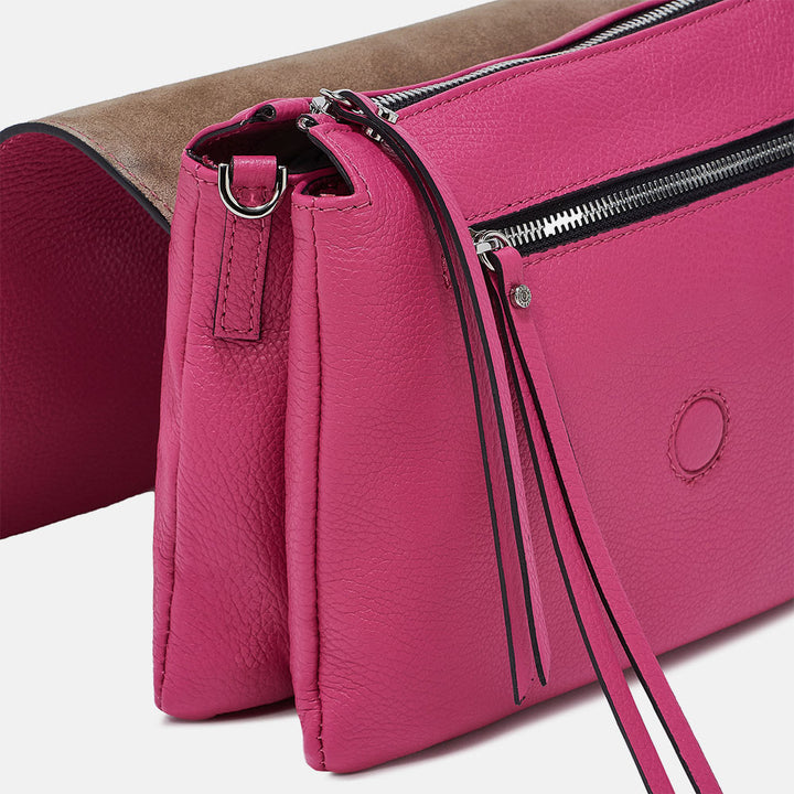 Pink Leather Handbag with silver detail Caroline Gardner