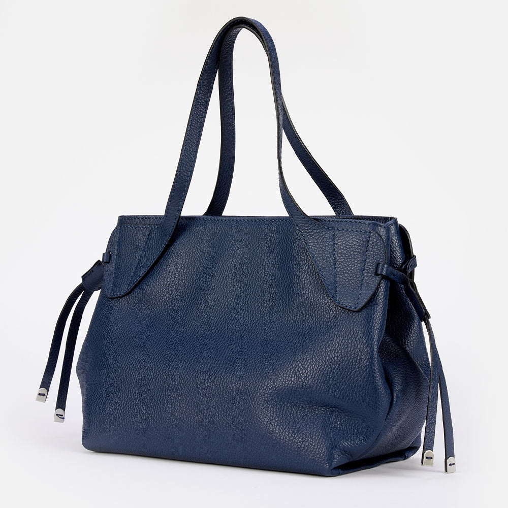 Medium navy leather bag Caroline Gardner