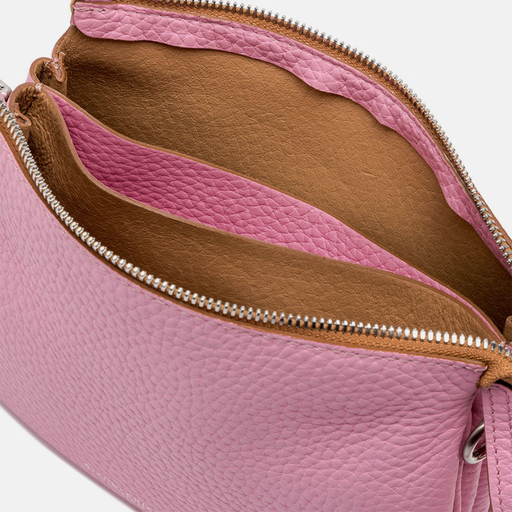 Pink leather handbag made in Italy by Gianni Chiarini  internal view