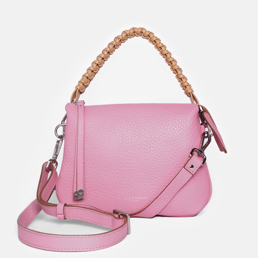 Pink leather handbag made in Italy by Gianni Chiarini 